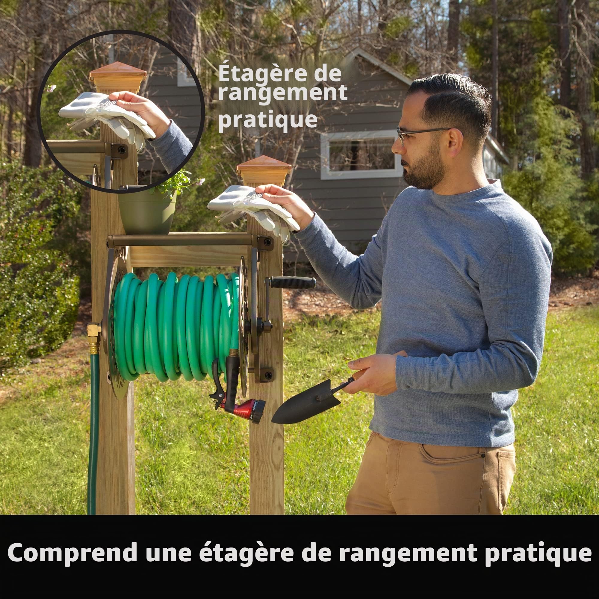 Liberty Garden Enrouleur de Tuyau Bronze 704