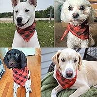 Vista 6 de Bandana para Perro Otoño Pequeño-Naranja Marrón Bufanda para Perro Estampado Buffalo Plaid Babero Ajustable Pañuelo Accesorios para Perros Pequeños