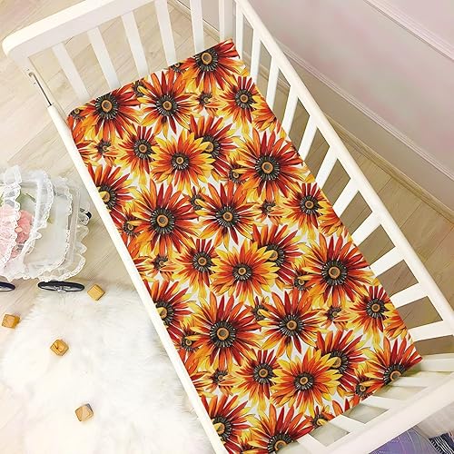 Miniatura 5 de Fitted Crib Sheets Watercolor Daisy Flower Baby Crib Sheets for Boy & Girl Toddler Mattress Sheets 21216249