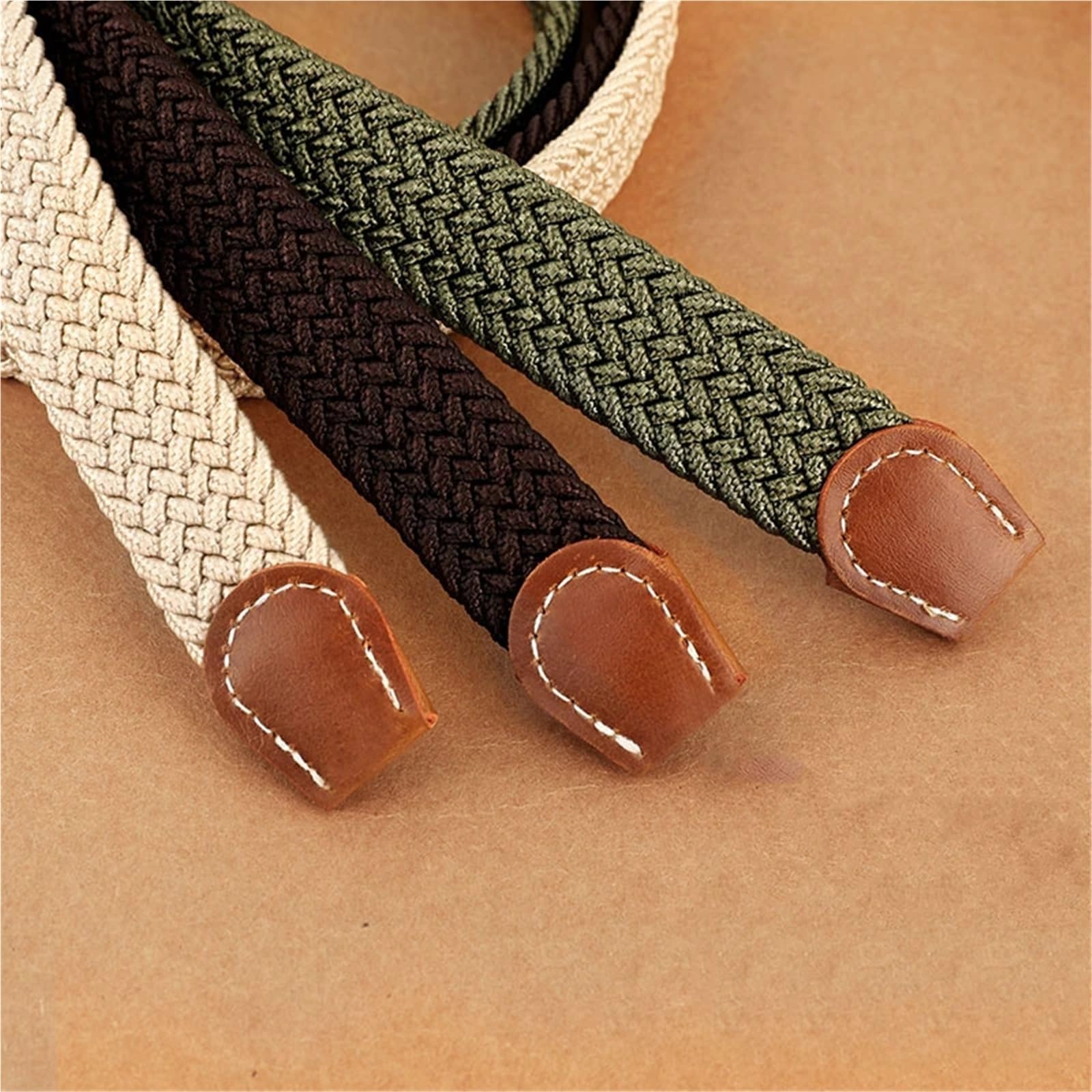 Ceinture En Cuir Pour Femmes Ceinture tissée élastique et for femmes, 2 pièces, en une seule tenue, ceinture Denim décontractée polyvalente for hommes Pour Femmes
