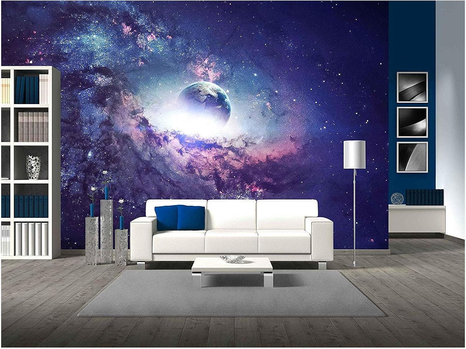 обои галактика для стен. роспись стен космос. фотообои космос для стены. Space wall. трафареты для стен космос.