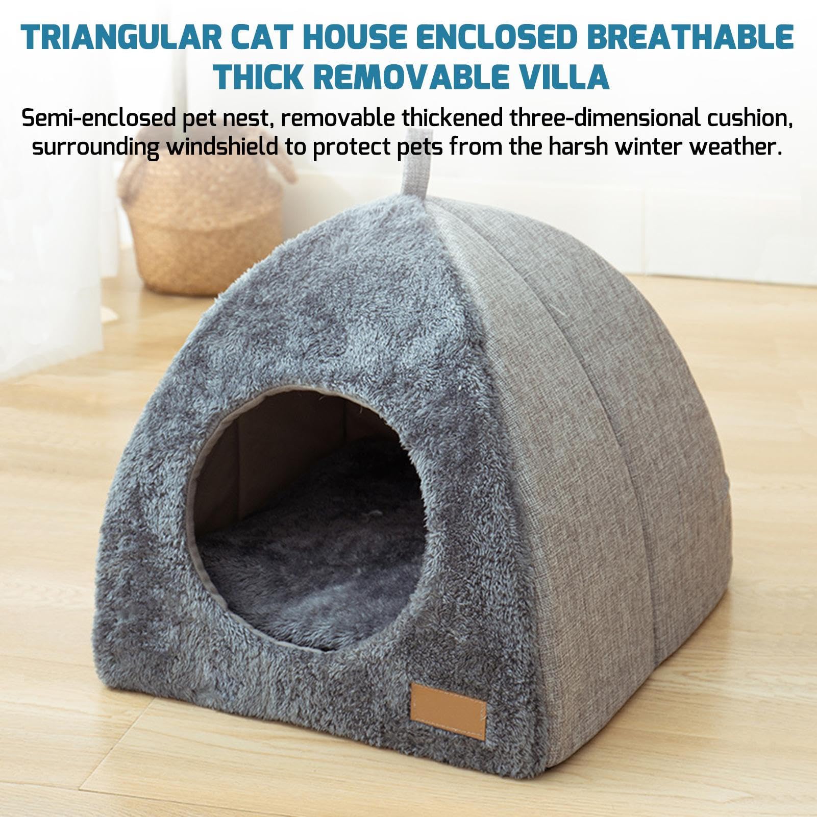 Grotte Pour Chat Intérieur - Panier Lit Niche Cabane Maison Respirant Lavable Abri Chaud