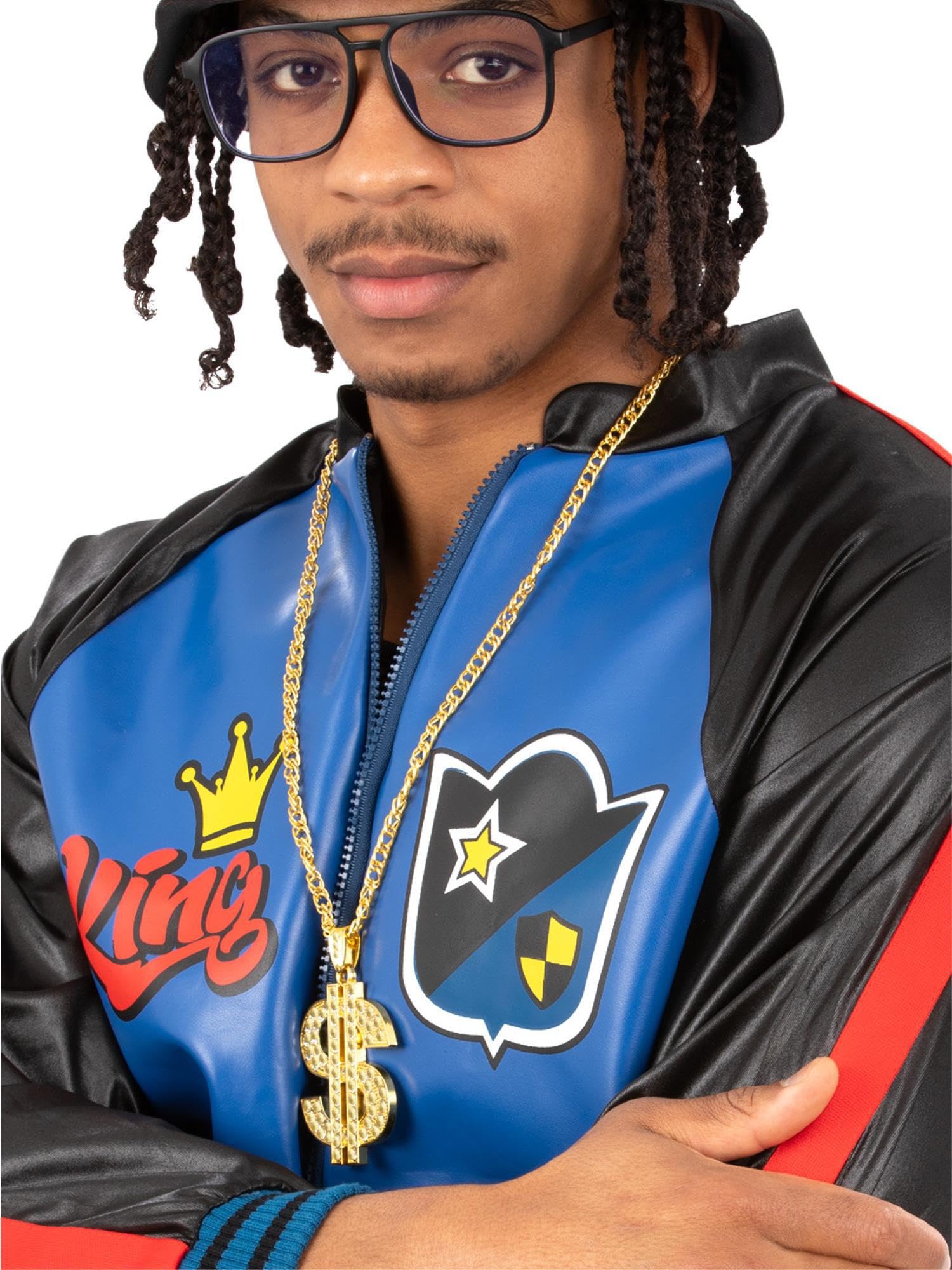 Smiffys Men's Black, Gold 90S Rapper Kit
