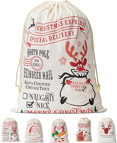 Mr. Pen Sacos de Navidad personalizados de Papá Noel, 26 x 19 pies, sacos de regalo de Papá Noel para regalos