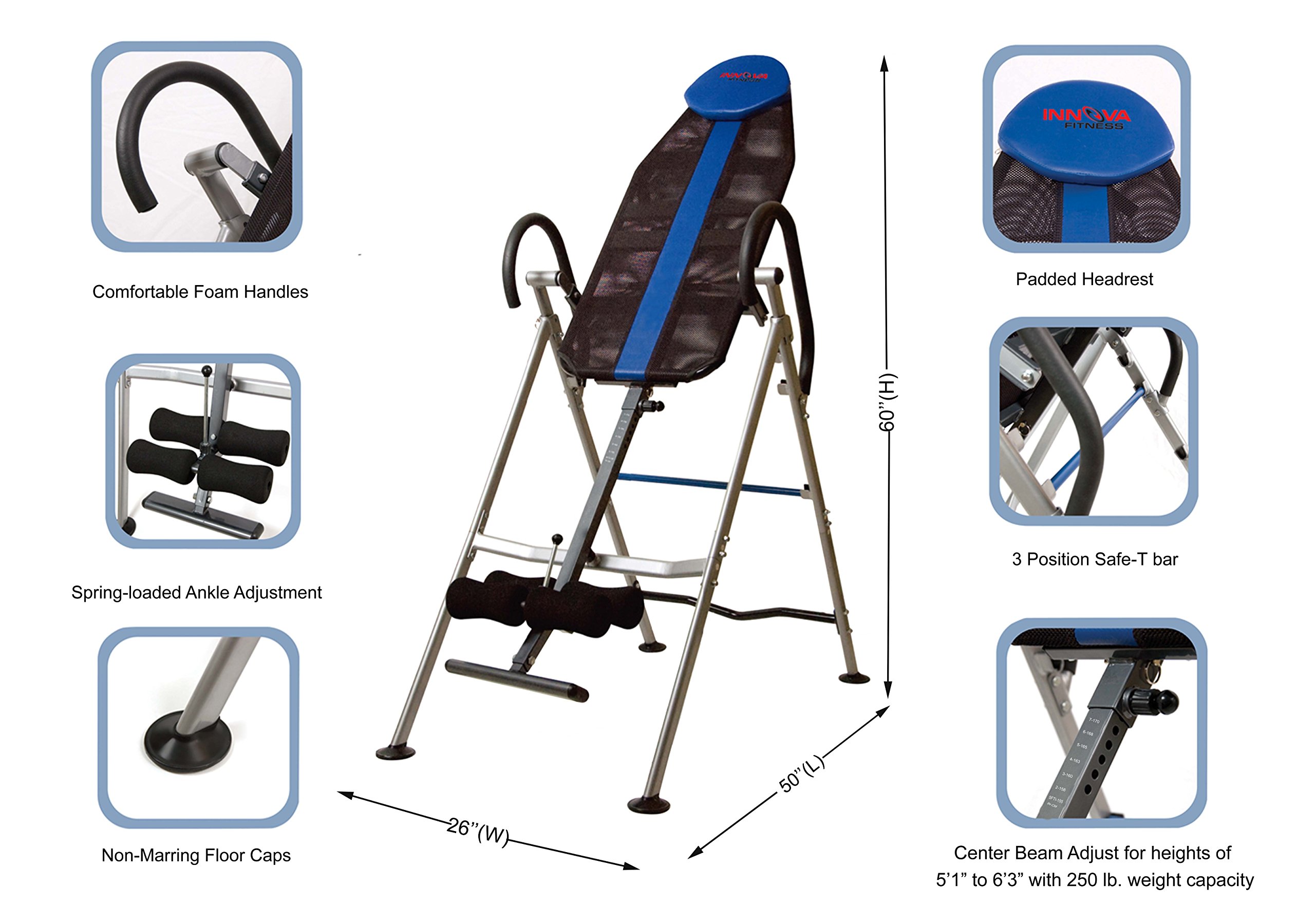 Innova Fitness Itx9250 Inversion Therapy Table INNOVA HEALTH AND