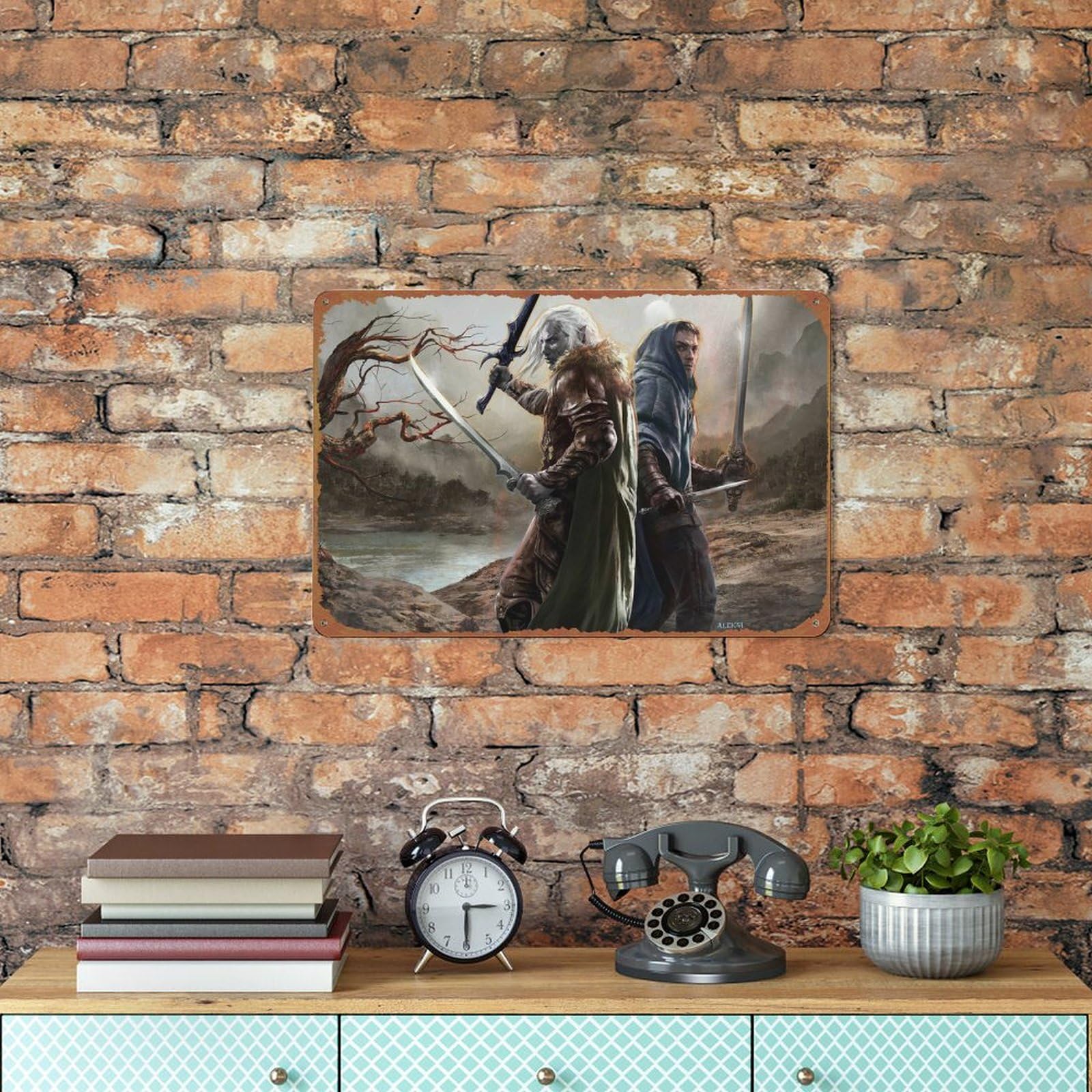 KIVYYB DRIZZT : HERO Retro Tin Sign Art Print Wall Art 12