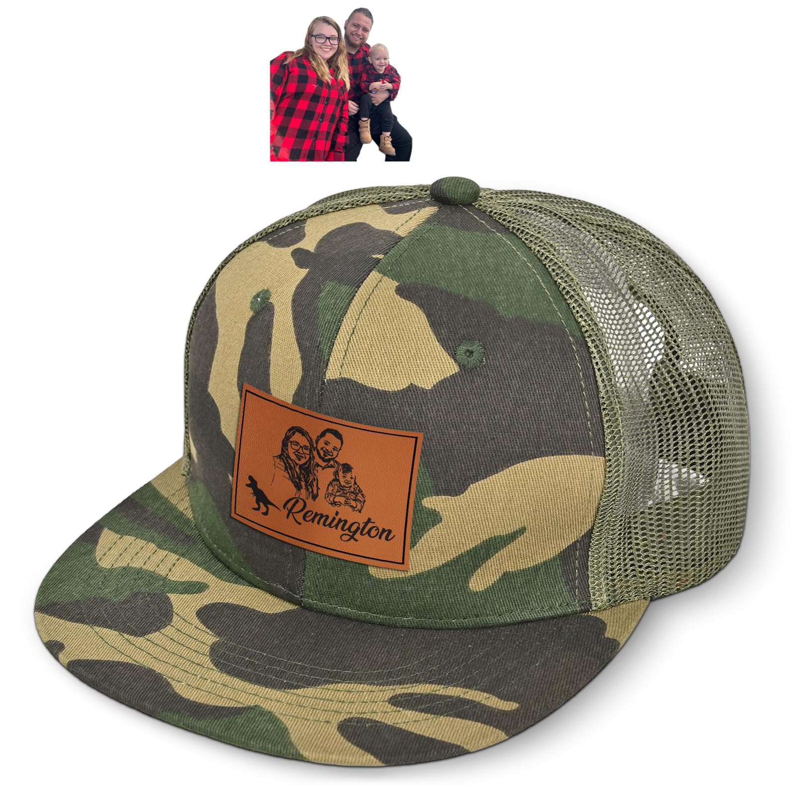 Personalized Kid Engraved Photo Baseball Cap: Custom Gray-Black Sun Hat - Adjustable Snapback Trucker Caps for Child