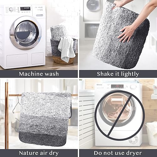 Miniatura 6 de KMAT Tapete largo de microfibra, 59pulgadas de ancho x 20pulgadas de largo, suave y lanudo, antideslizante, absorbente, de peluche para poner junto