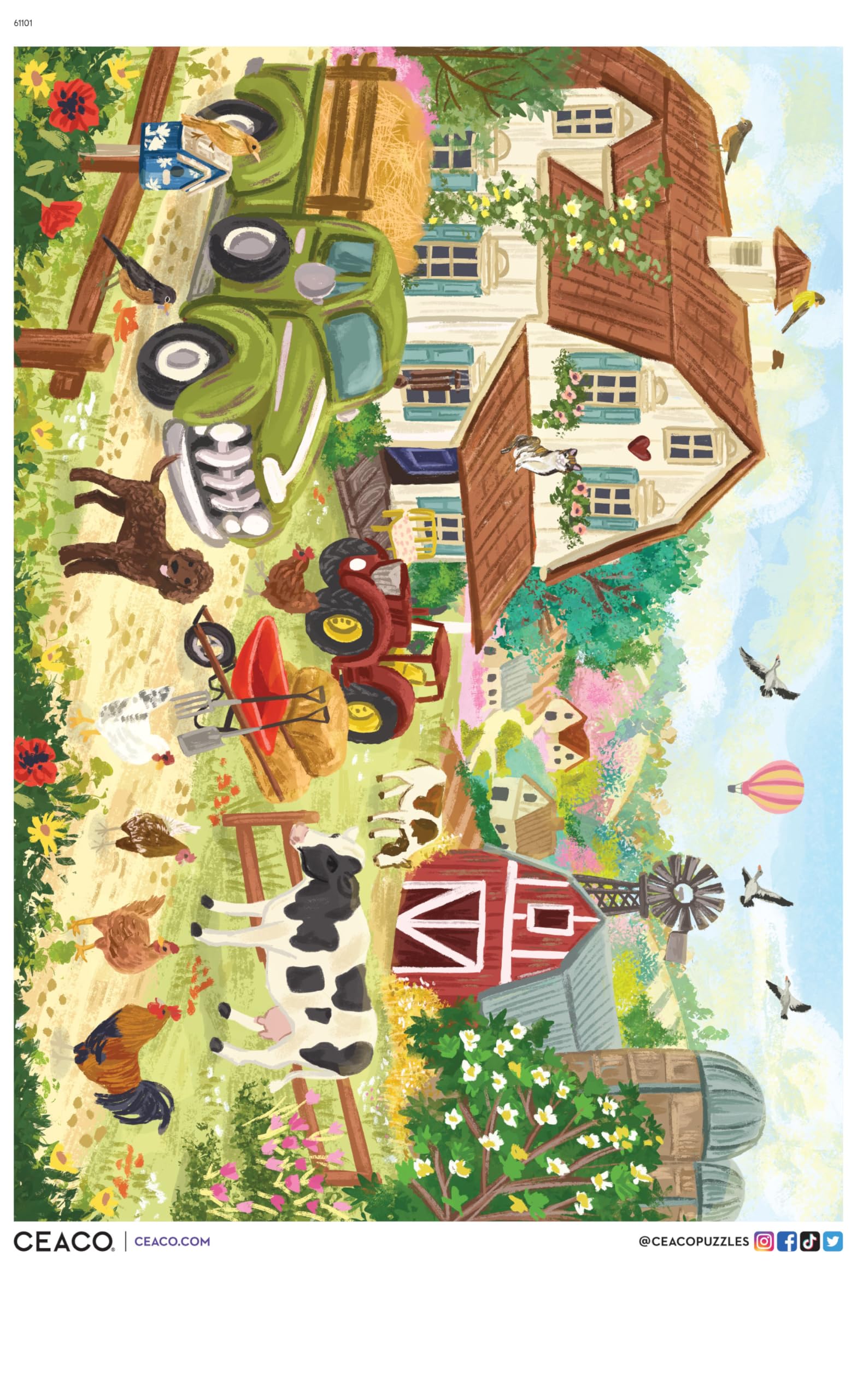Amazon.com: Ceaco - Olivia Gibbs Happy Farm Life 300 Piece Jigsaw