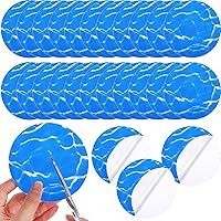 Vista 8 de Outus Kit de reparación de 24 parches de vinilo para piscina, revestimiento de piscina autoadhesivo, parches de reparación de plástico para piscinas