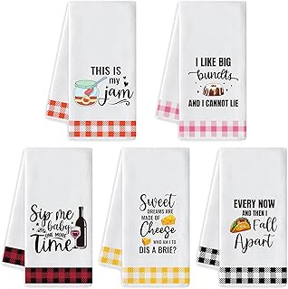 R HORSE Funny Kitchen Dish Towel - 5Pcs Cute Food Theme Kitchen Dishclot...