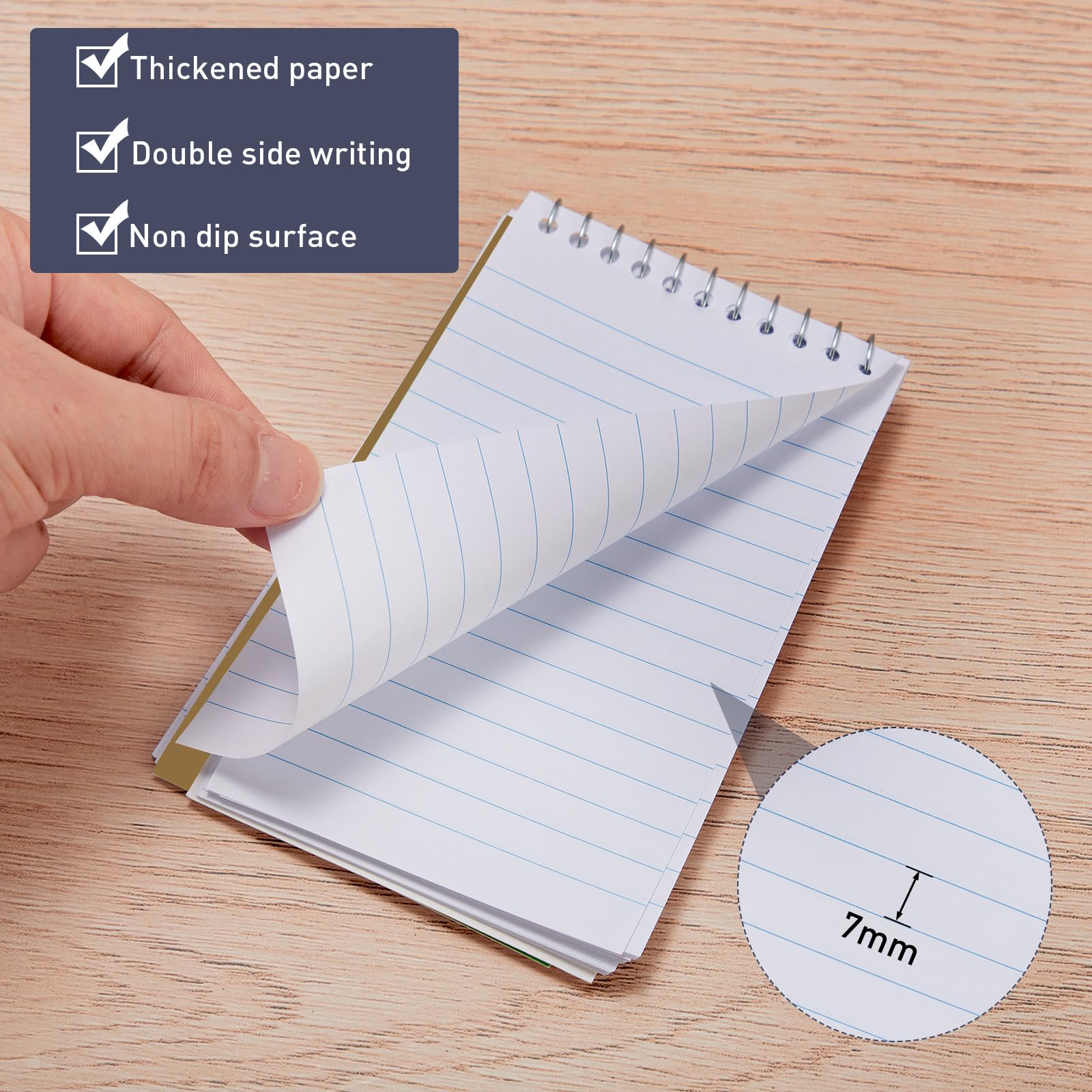 Lot de 100 blocs-notes à spirales à spirales 7,6 x 12,7 cm - Petit bloc-notes ligné pour collège - 60 feuilles/bloc-notes à spirale - Bloc à gratter (multicolore)