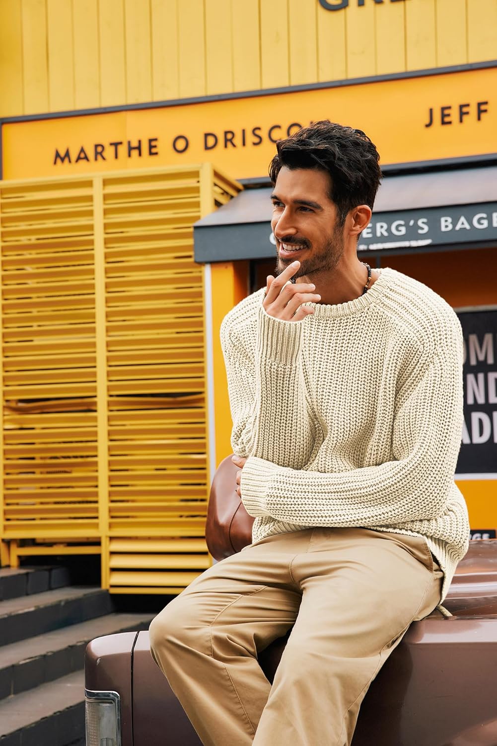 PJ PAUL JONES Mens Sweater Crewneck Knit Sweaters Casual Textured Pullover Sweater - Image 4