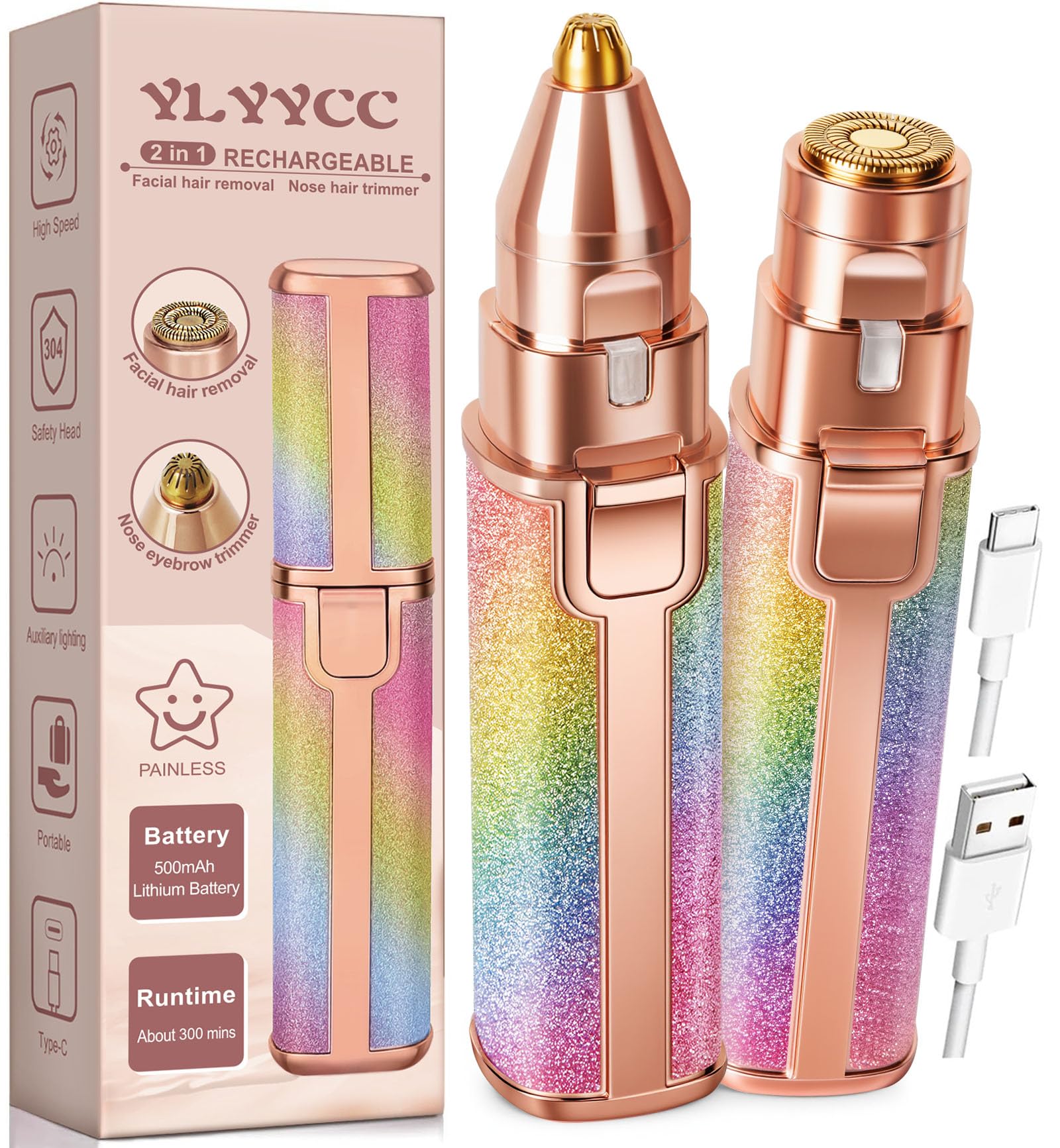 2-in-1 Nose & Eyebrow Trimmer, Rechargeable
