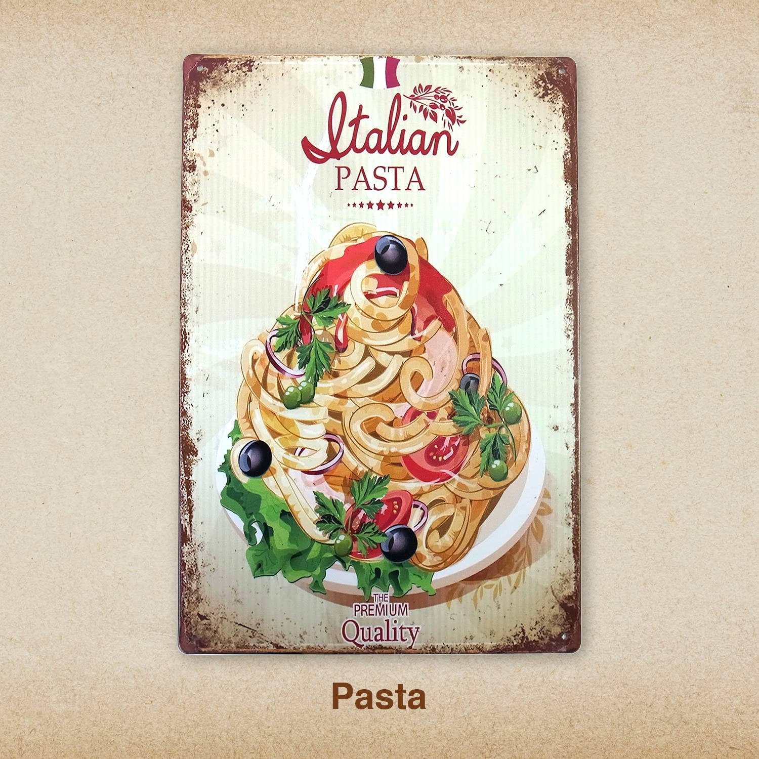 Amazon.co.jp: パスタ ブリキ看板 20cm×30cm イタリア料理 イタリアン