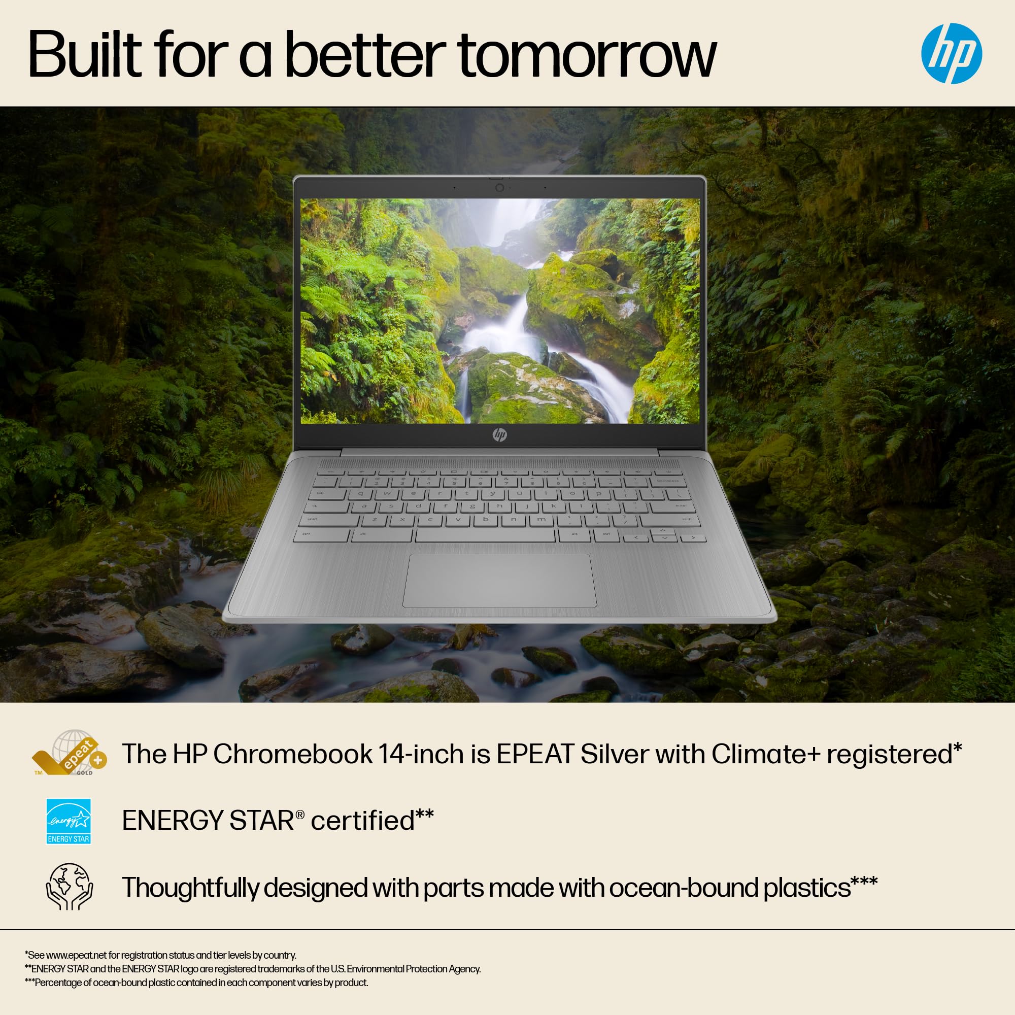 HP Chromebook 14" | Intel Celeron N4500 Processor | 4GB RAM | 64GB eMMC | Intel UHD Graphics | HD Anti-glare Display | Chrome OS | Dual Speakers | USB-C Fast Charging | Modern Grey | 14a-ne1000sa — view 8