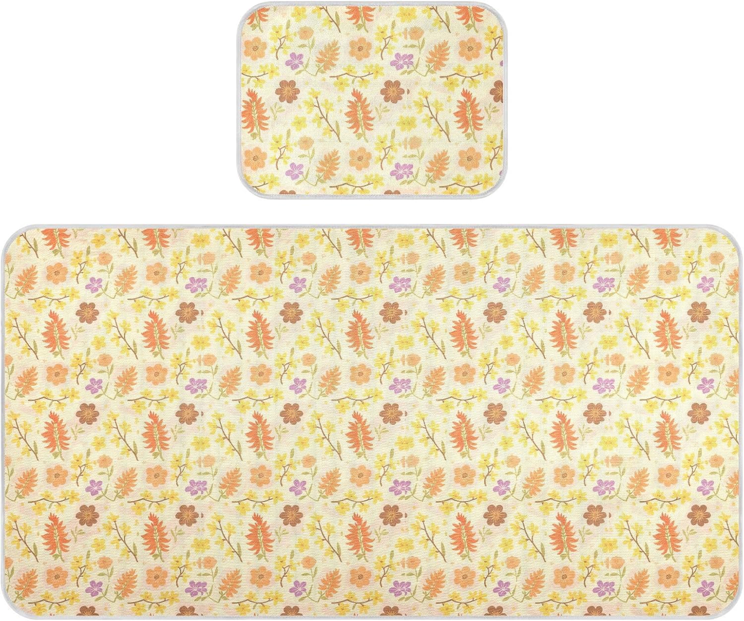 Summer Yellow Hot Flower Lovely Cooling Baby Waterproof Mattress 28" x 52" Ultra Soft Mattress Protector Pads for Baby&Toddler