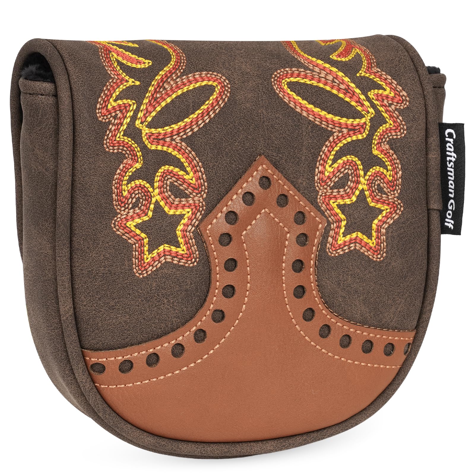Craftsman Golf Western Cowboy Brown Leather Putter Head Cover Headcover Protector For L.A.B. Golf DF3 Putter Square 2 Square Max Stripe