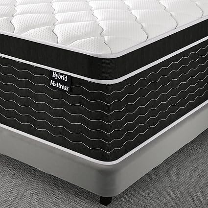 14 Inch Queen Mattress in a Box, 7-Zone Contouring Support Hybrid Mattress for Queen Size Bed, Upgrade Edge Support, Motion Isolation, Premier Comfort Cooler Sleep, CertiPUR-US Certified, Firm