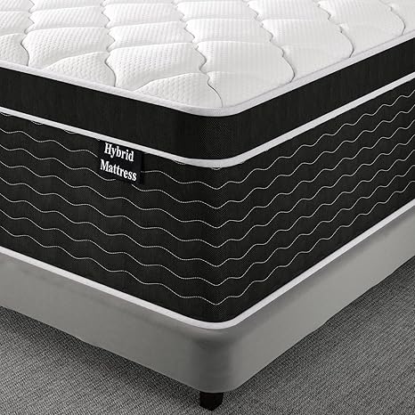 14 Inch Queen Mattress in a Box, 7-Zone Contouring Support Hybrid Mattress for Queen Size Bed, Upgrade Edge Support, Motion Isolation, Premier Comfort Cooler Sleep, CertiPUR-US Certified, Firm