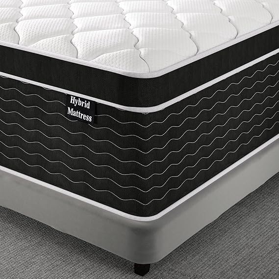 14 Inch Queen Mattress in a Box, 7-Zone Contouring Support Hybrid Mattress for Queen Size Bed, Upgrade Edge Support, Motion Isolation, Premier Comfort Cooler Sleep, CertiPUR-US Certified, Firm