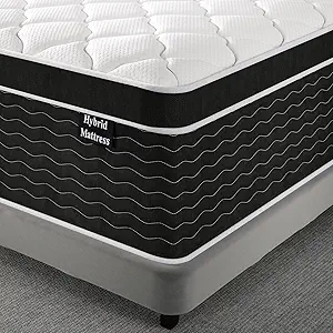 12 Inch King Size Mattress in a Box, 7-Zone Contouring Support Hybrid King Bed Matress, Upgrade Edge Support, Motion Isolation, Premier Comfort Cooler Sleep, CertiPUR-US Certified, Medium Firm