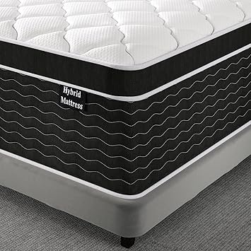 14 Inch Queen Mattress in a Box, 7-Zone Contouring Support Hybrid Mattress for Queen Size Bed, Upgrade Edge Support, Motion Isolation, Premier Comfort Cooler Sleep, CertiPUR-US Certified, Firm