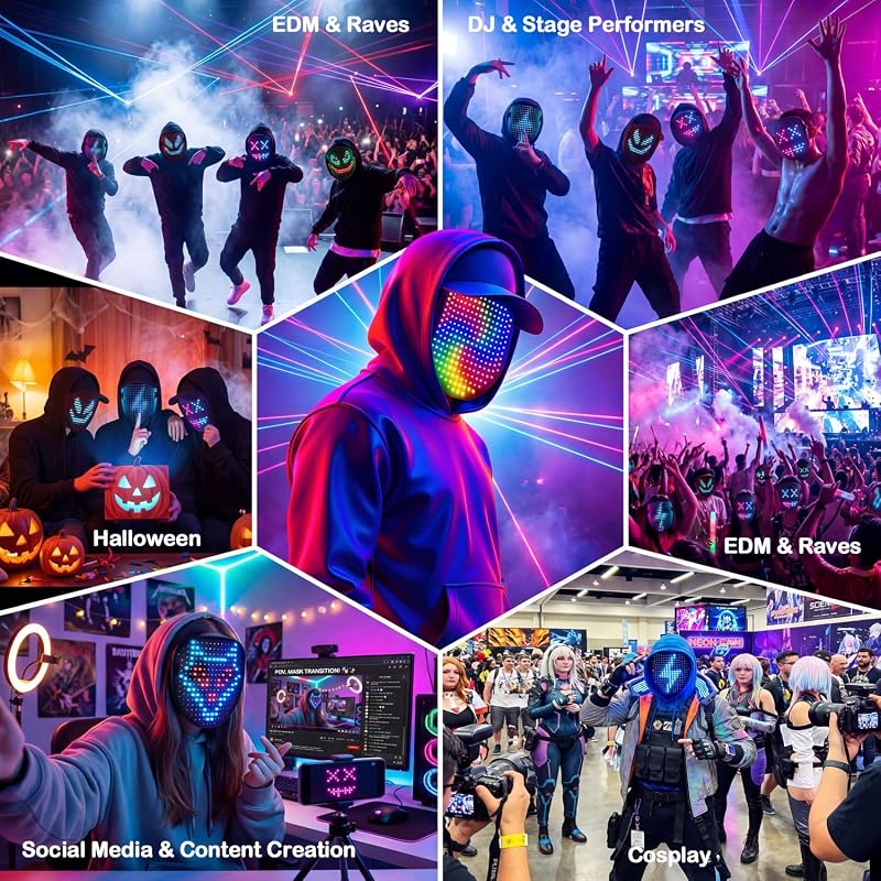 MEGOO Led Light up Mask with Gesture Sensing, Halloween Gifts for Kids image 6