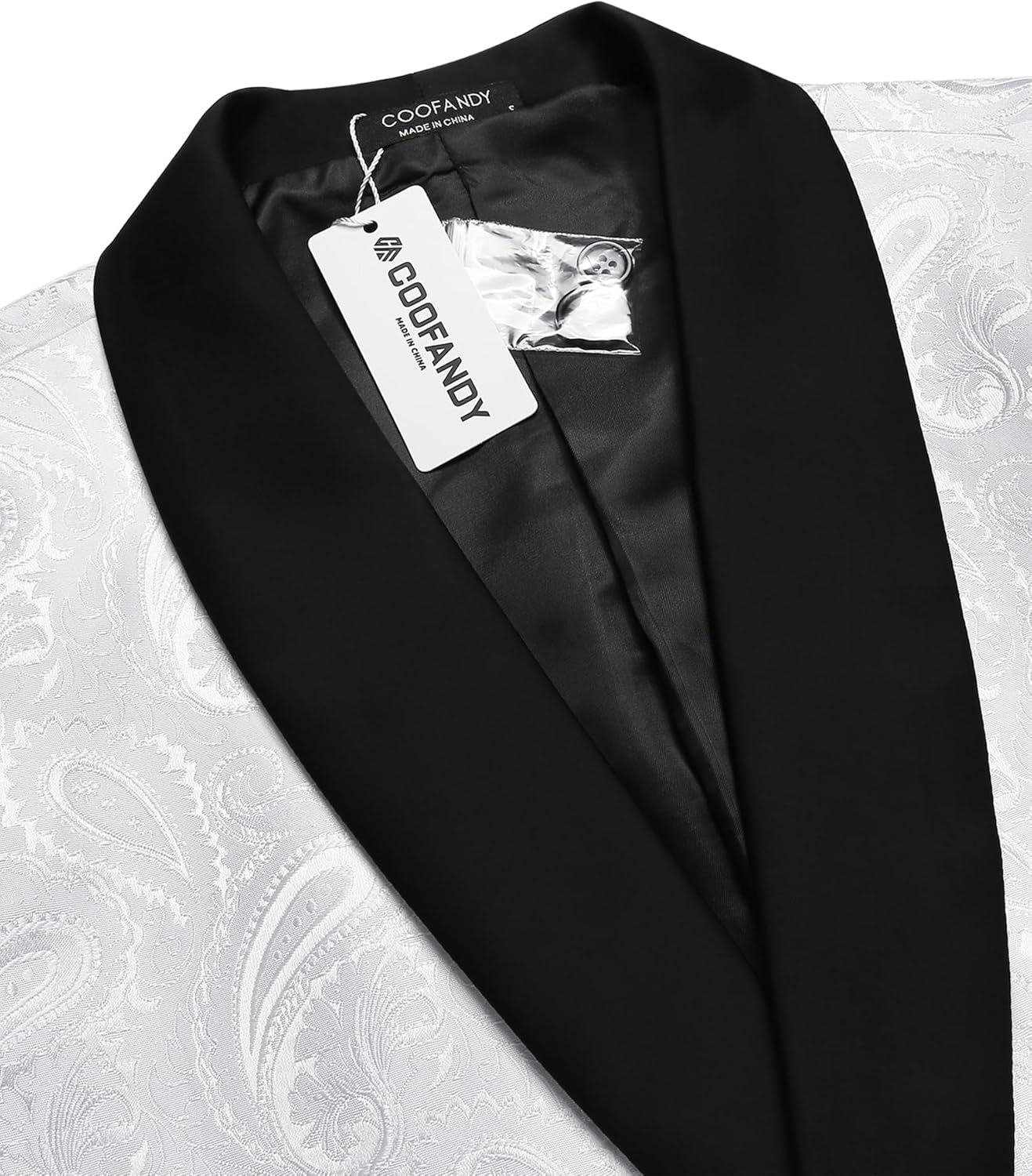 COOFANDY Mens Floral Tuxedo Jacket Paisley Shawl Lapel Suit Blazer Jacket for Dinner,Prom,Wedding - Image 4