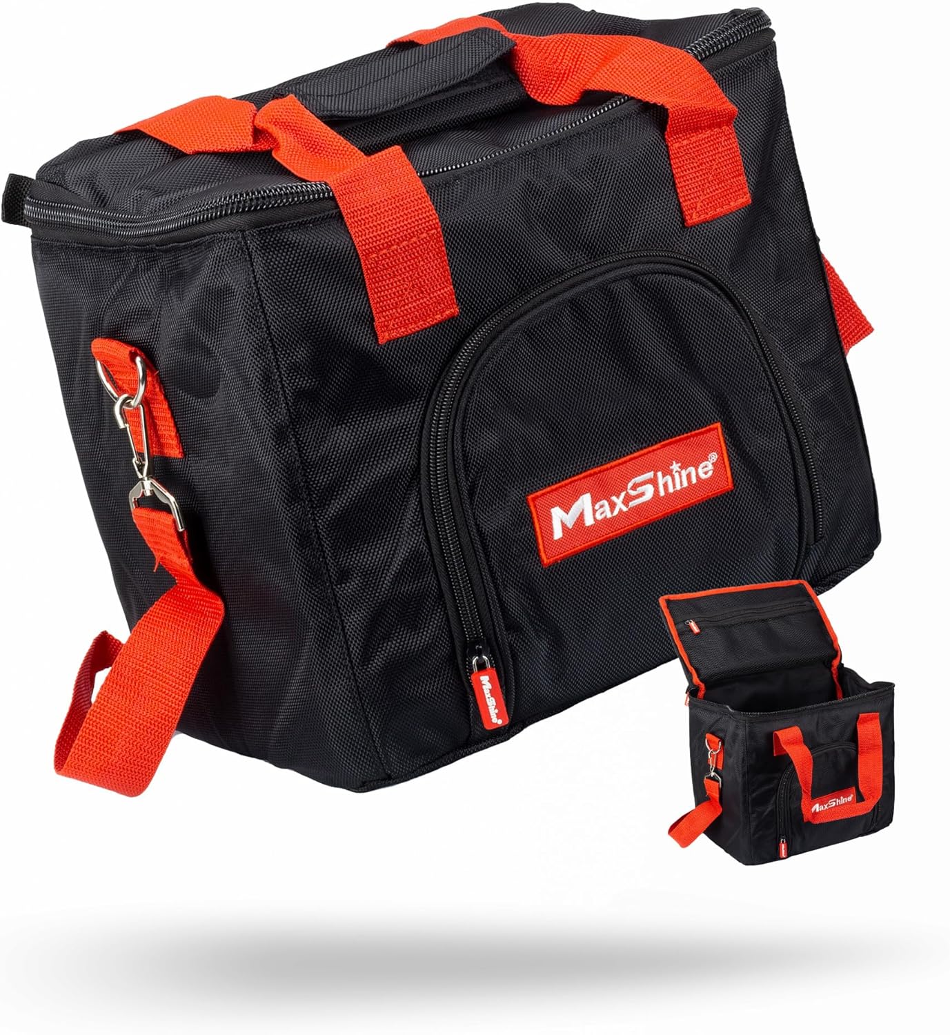 Maxshine Universal Detailing Tool Bag Tote with Belt & Handle | Durable 1680D Oxford Fabric | Compact Storage Organizer for Car Detailing Tools, Brushes, Bottles & Auto Care Accessories