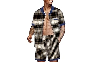 Men's Classic Satin Silk Pajamas Set with Pockets