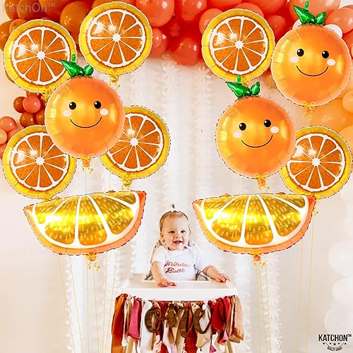 Miniatura 7 de KatchOn Globos de frutas naranjas enormes – Paquete de 11 | Globos de rebanada para decoraciones de baby shower de Little Cutie