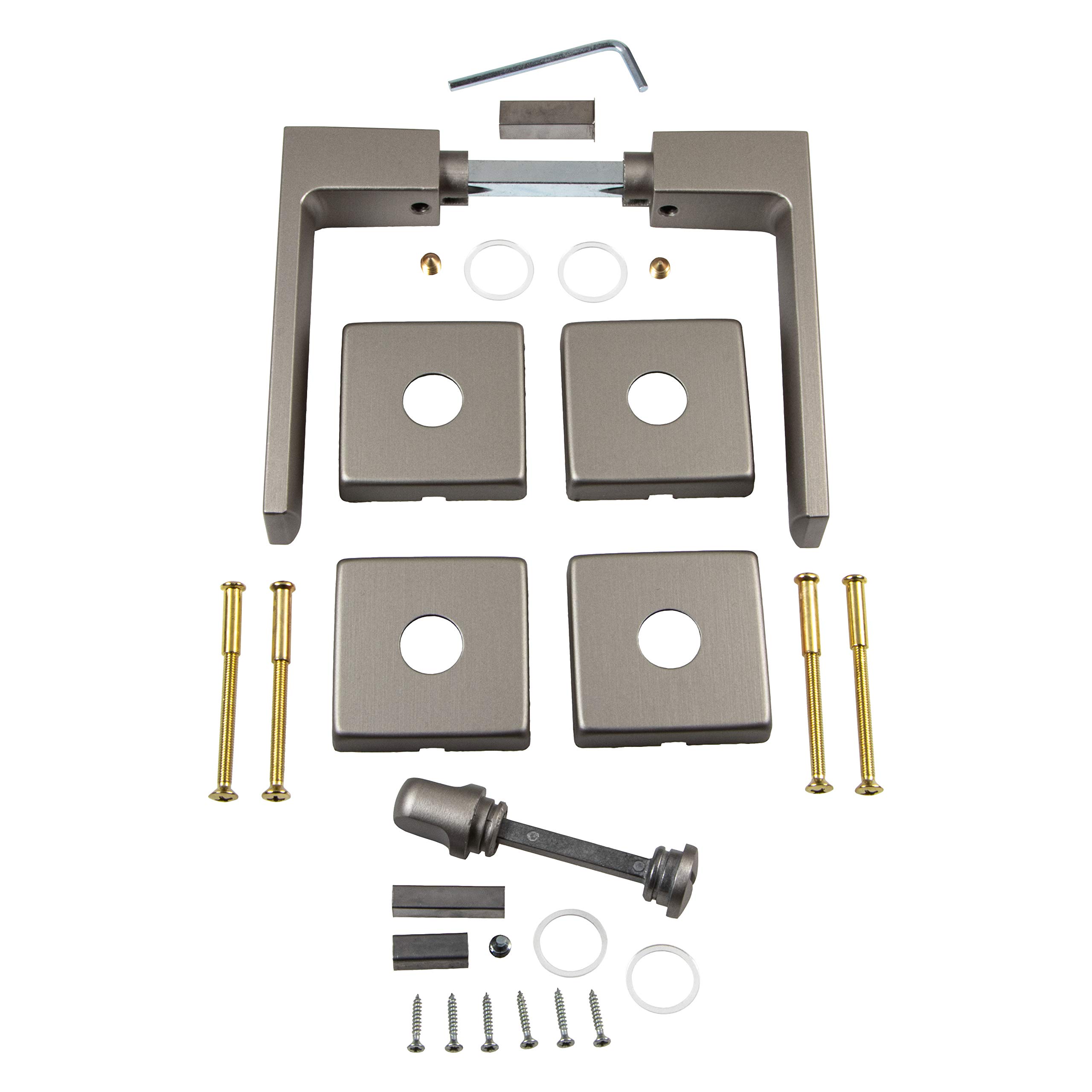 Gedotec Maniglia in alluminio per porta in acciaio inox – PUSH 1317 Ö BB – Barre colorate – Coppia di maniglie argento per porte interne – 1 Set