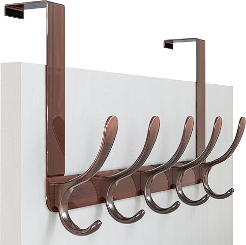 Miniatura 42 de WEBI Ganchos para colgar sobre la puerta, colgador de puerta, toallero sobre la puerta, perchero, toallero para abrigos, ropa, baño, negro, 2