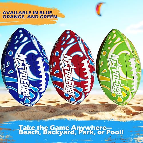 Miniatura 3 de Hydro Water Football - 10.4-Inch Neoprene Pool Football for All Ages for Water Play in Pool, Lake & Beach Secure-Grip with Real Laces Includes