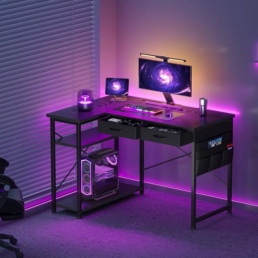 Amazon | Maihail ゲーミングデスク l字デスク机pcデスク