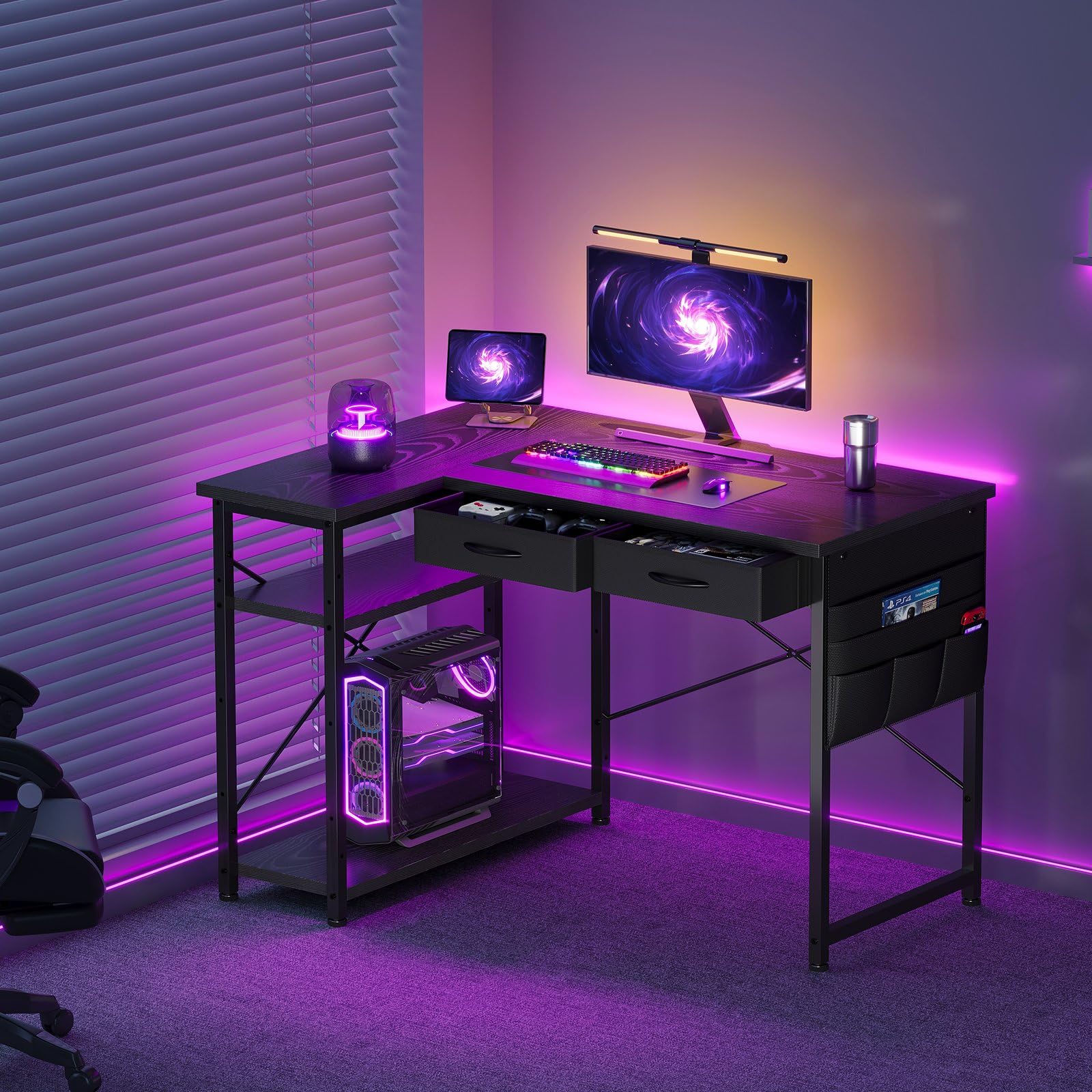 Amazon | Maihail ゲーミングデスク l字デスク机pcデスク パソコン