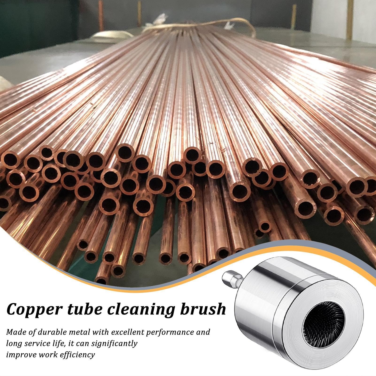 Koperen buisreiniger voor boormachine, 15/22 mm metalen boorbuis reinigingsborstel, koperen buis reinigingsborstels, efficiënte loodgietersborstel voor boormachine