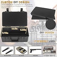 Vista 4 de Estuche de transporte rígido de 17 pulgadas, resistente al agua y caja de almacenamiento con espuma personalizable, caja de herramientas protectora