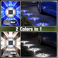 Vista 2 de VOLISUN Luces solares para cubierta de entrada, luces marinas para muelle, paquete de 16 luces solares de tierra de 2 colores en 1 LED, impermeable