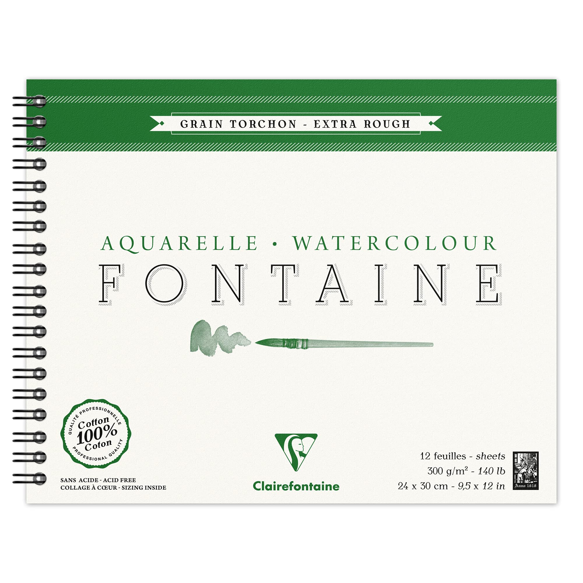 Fontaine 4種類 Clairefontaine 96321C Szkicownik na spirali Fontaine – 12
