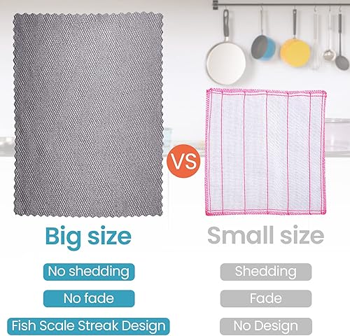 Miniatura 4 de Paquete de 40 paños de limpieza reutilizables para cocina, escamas de pescado, paño de pulido de microfibra para ventanas, espejos de vidrio, sin
