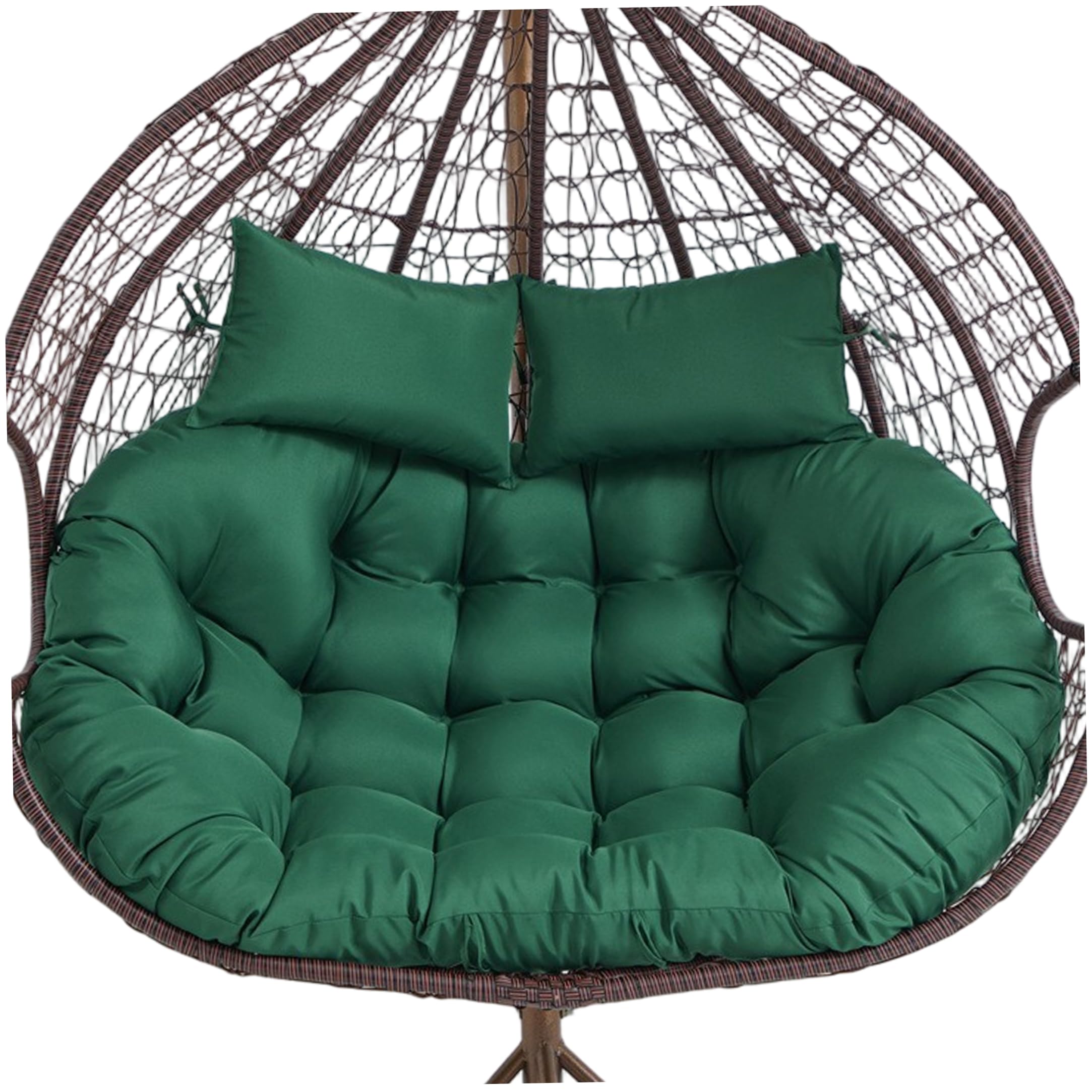 Coussin de chaise double œuf imperméable vert foncé 150x100cm pour jardin