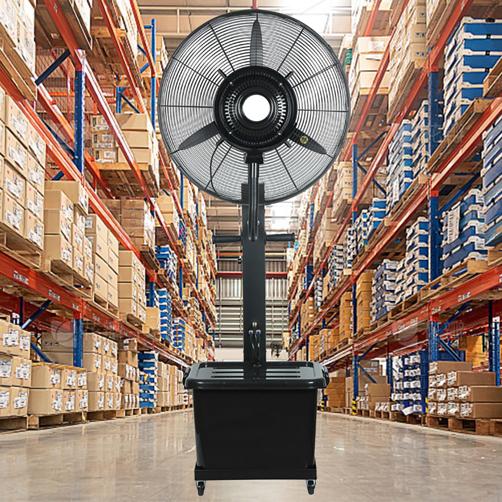 asdchZen Oscillating Pedestal Misting Fan, Outdoor Patio Cooling Spray Fan, 750Mm, Portable For Garden, Pool,Fixed-650mm (26in)