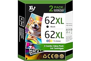 HP 62XL Ink Cartridges Black and Color Replacement for HP Ink 62