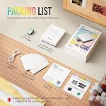 Nelko Photo Printer, PP01 Color Mini Portable Printer, Instant Smartphone Inkjet Printer, Sticky-Back Rechargeable Portable Picture Printer for iOS & Android, Smart AI APP, White