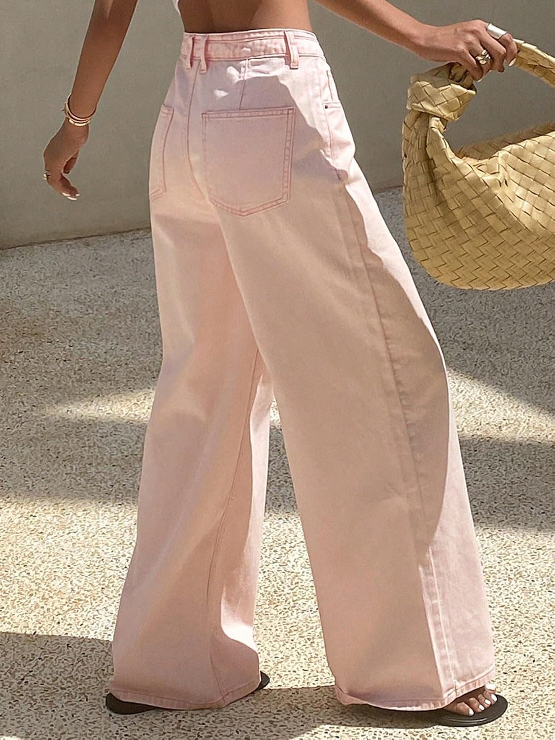 Baggy Jeans Women, Summer Loose Straight Cut Denim Jeans