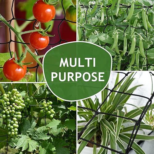 Miniatura 6 de Red de enrejado para tienda de cultivo de 2 x 4 pies, paquete de 3 redes elásticas resistentes con ganchos de acero, soporte hidropónico flexible