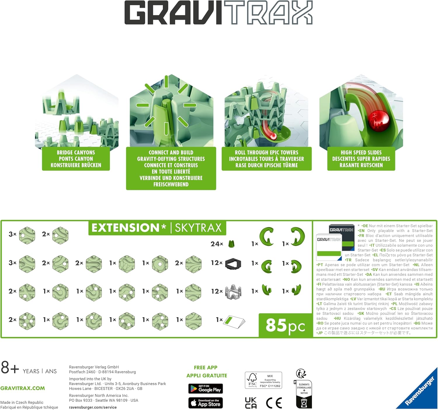 Ravensbuger GraviTrax Extension Skytrax - GraviTrax Extension for Your Spectacular Marble Runs - Marble Run and Construction Toy from 8 Years