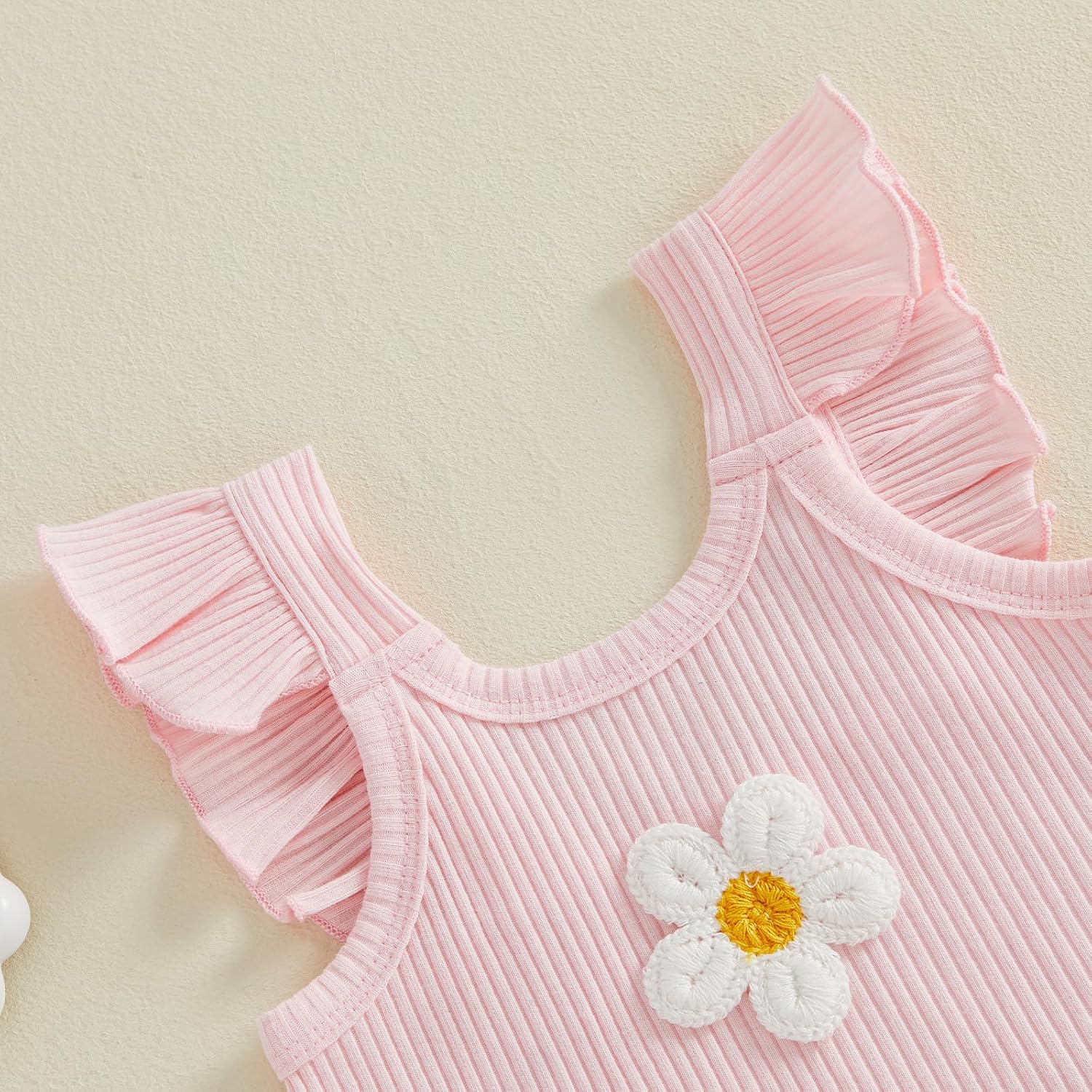 FYBITBO Toddler Little Girls Clothes Ribbed Flower Tank Tops Flutter Sleeveless Shirt Jean Shorts Summer Outfit Sets